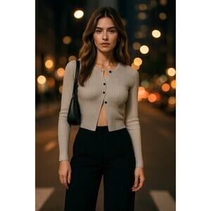 AllSaints Lexi Cardigan in Oyster Silver XS New With Tags